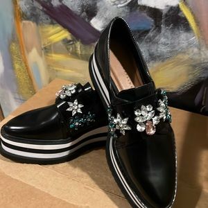 Zara Trafalic Loafers with jewel embellishments